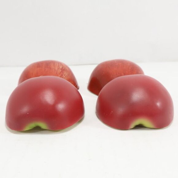 4 Vintage Apple Half Refrigerator Magnets Fridge Food Decor Life Like - Picture 3 of 8